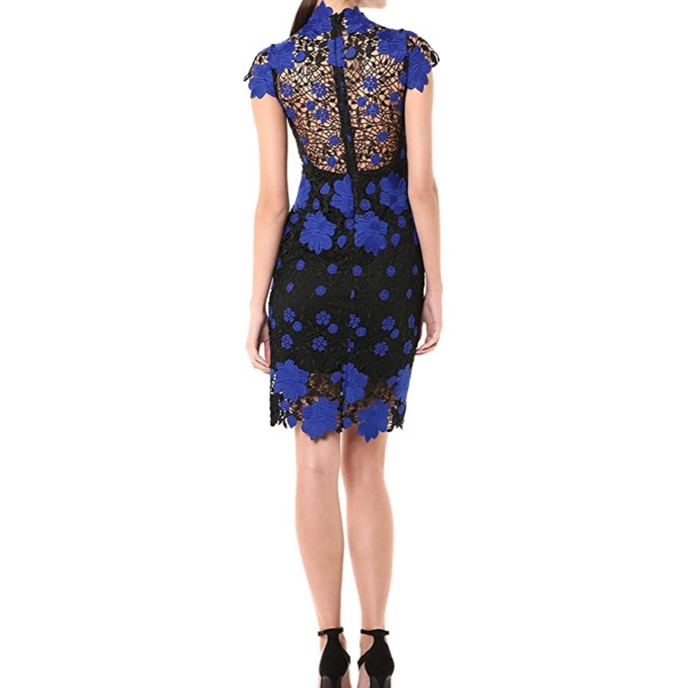 Laundry by Shelli Segal Mock-Neck Lace Web Dress - Picture 2 of 15